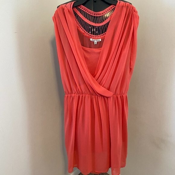 Black Rainn Two Piece Boho Sheer V-Neck Dress Size M - Picture 2 of 7
